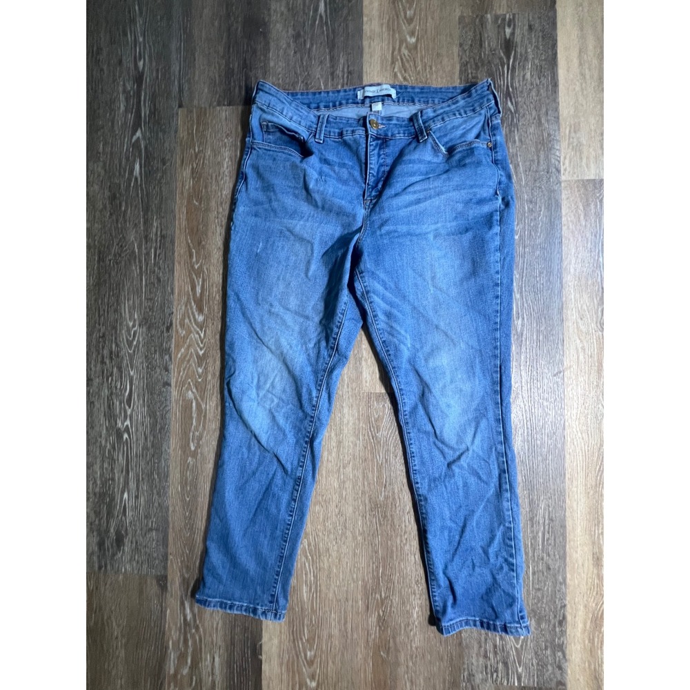 Vintage America Jeans Womens 16W Blue Good‎ Straight Leg Medium Wash Denim